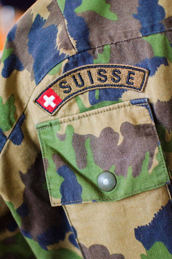 A Swiss Army jacket with the typical