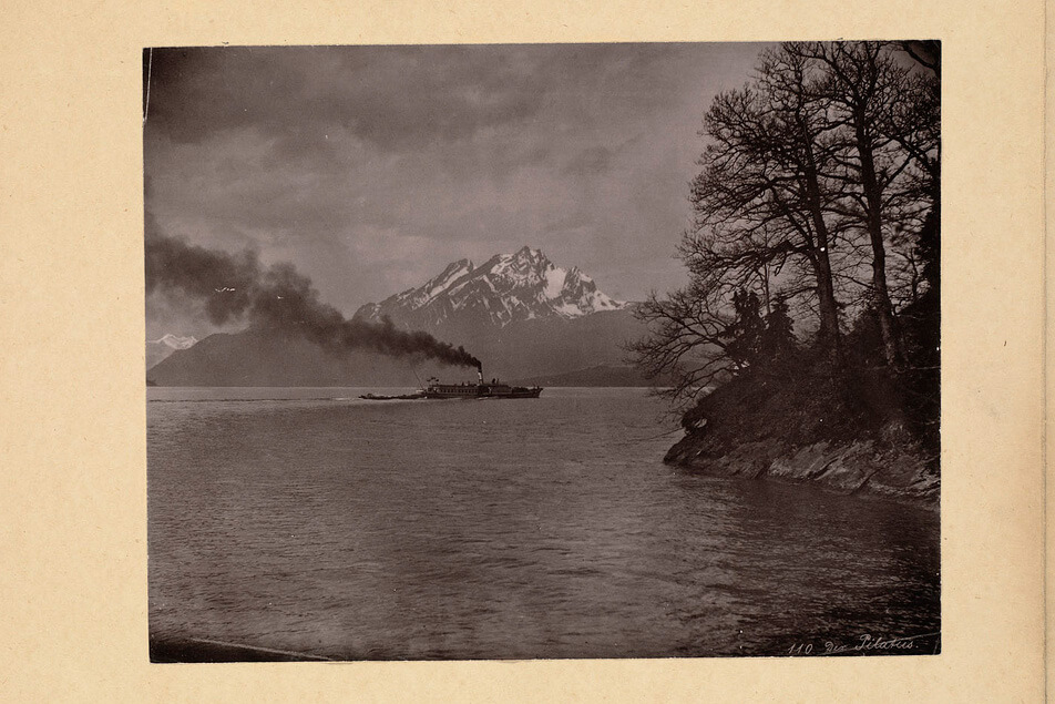 Lake Lucerne with Mount Pilatus in the 1940's