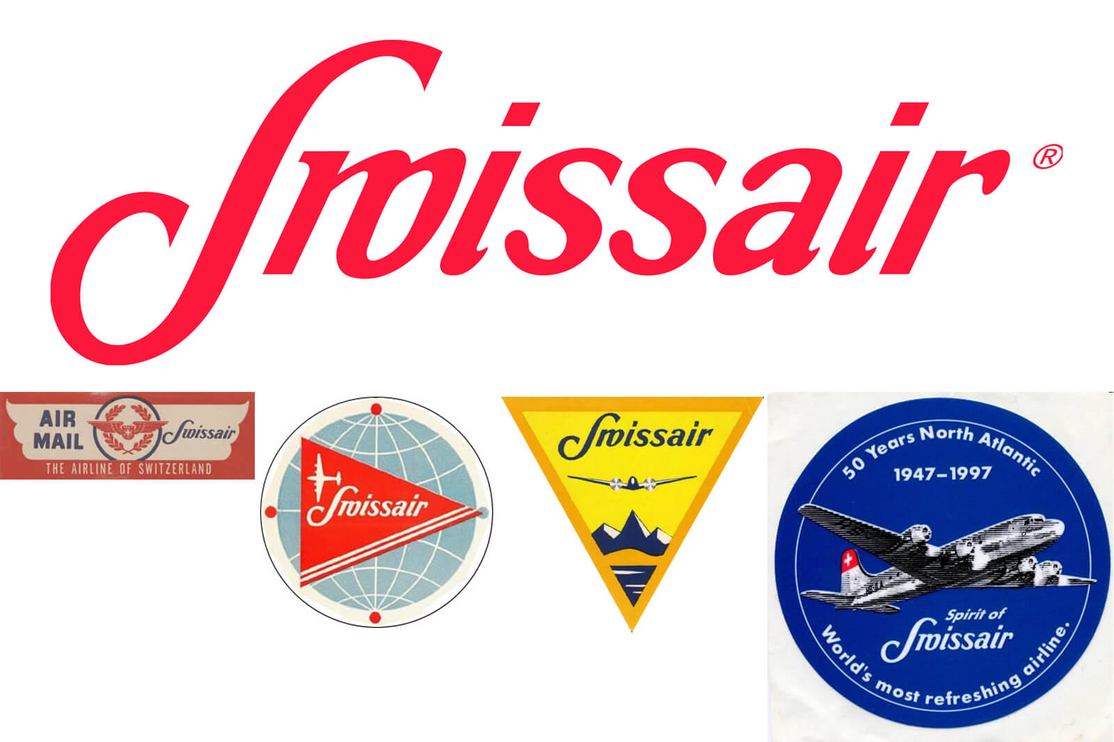 Swissair Posters and Logos - 1940s Swissair Logos