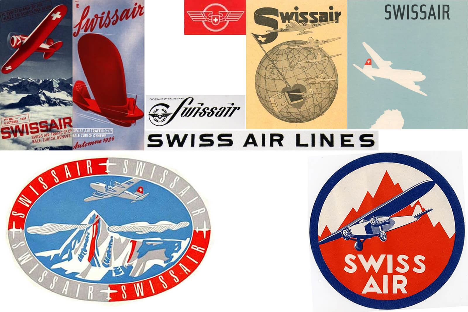 Swissair Posters and Logos - Early Swissair Logos