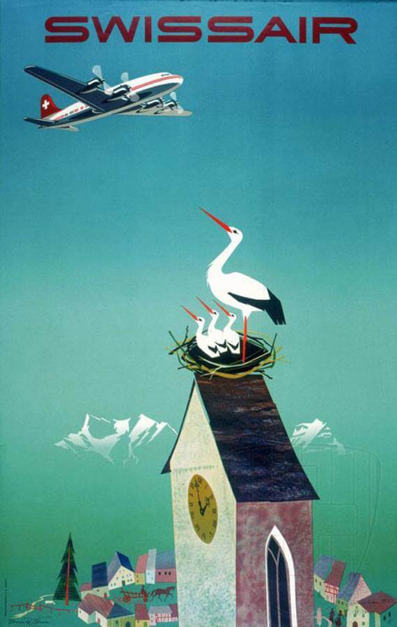 Vintage Swissair Poster by SR692.com