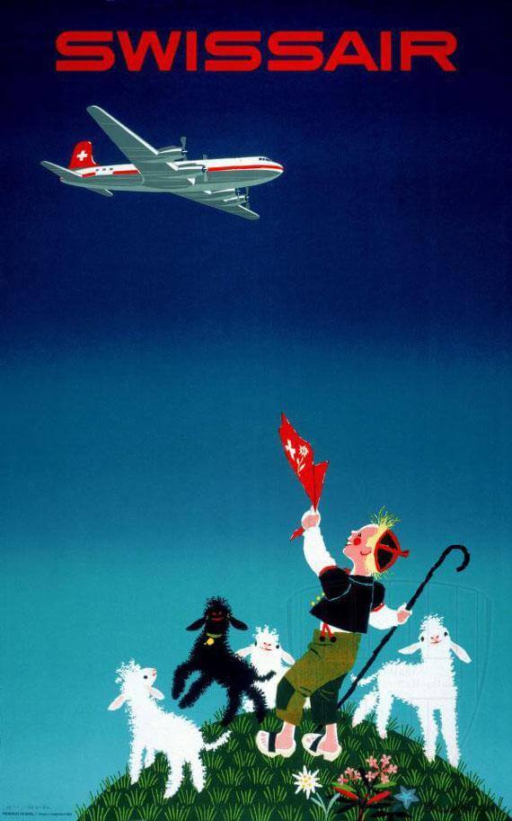 Vintage Swissair Poster by SR692.com