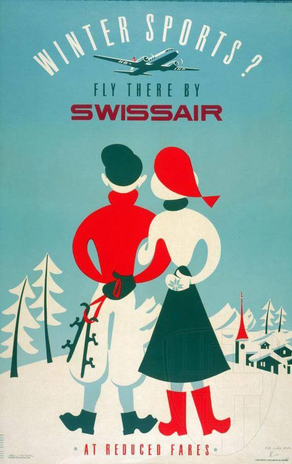 Vintage Swissair Poster by SR692.com