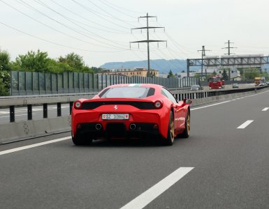 Ferrari on a Swiss Freeway