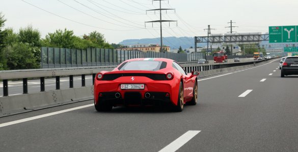 Ferrari on a Swiss Freeway