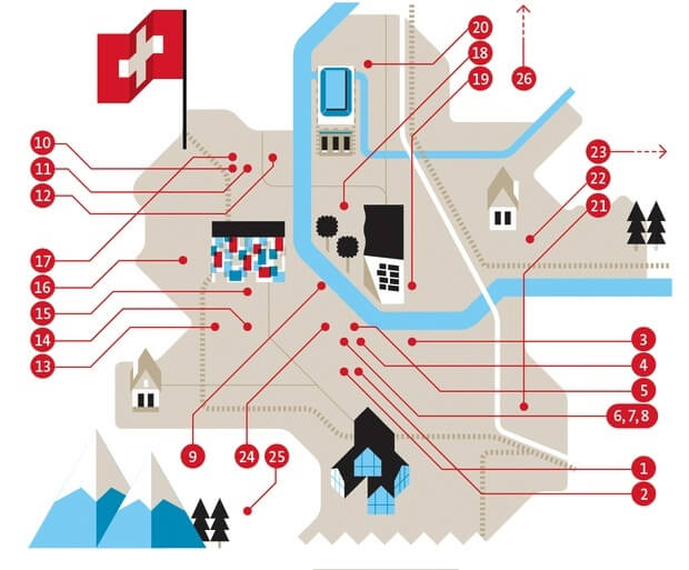 Switzerland Map Illustration by Loulou and Tummie