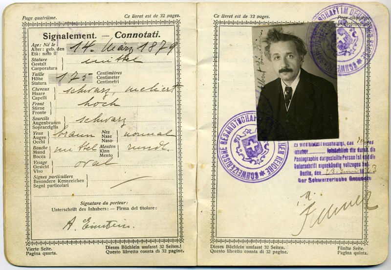 Albert Einstein - Swiss Passport