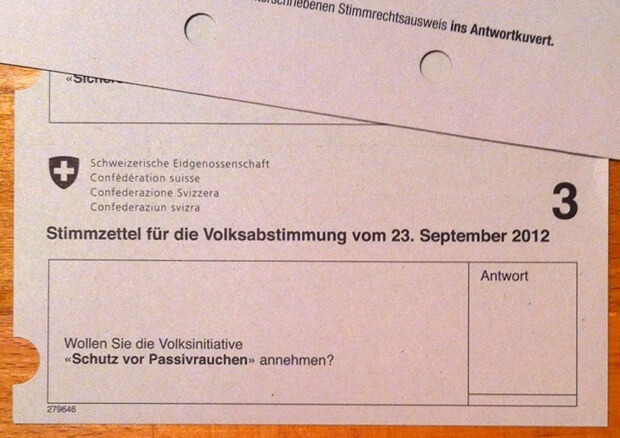 Switzerland Passive Smoking Initiative Ballot