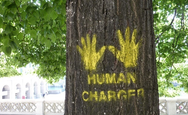 Street Art in Switzerland - Tree at Grossmünster in Zürich