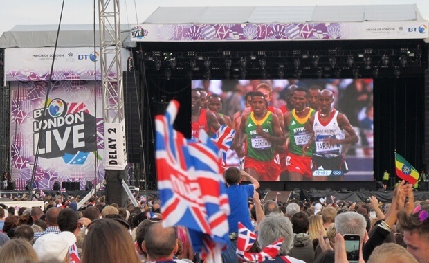 Swiss Visitors at the London Olympics - Hyde Park Screen