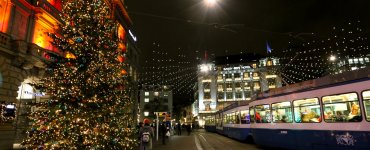 Paradeplatz Zurich during Christmas