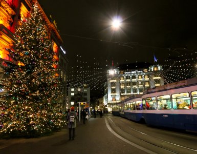 Paradeplatz Zurich during Christmas