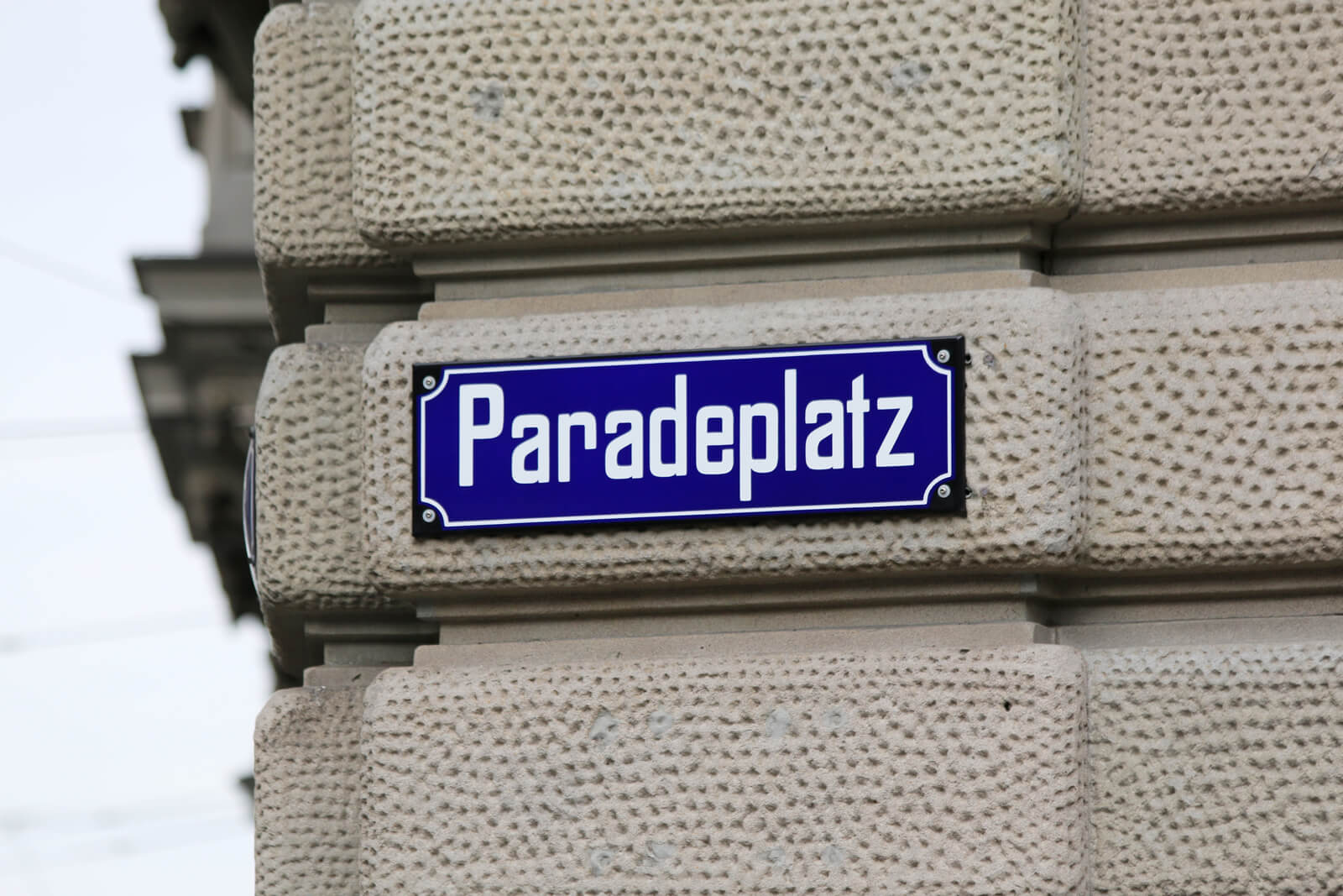 Zurich Paradeplatz Street Sign