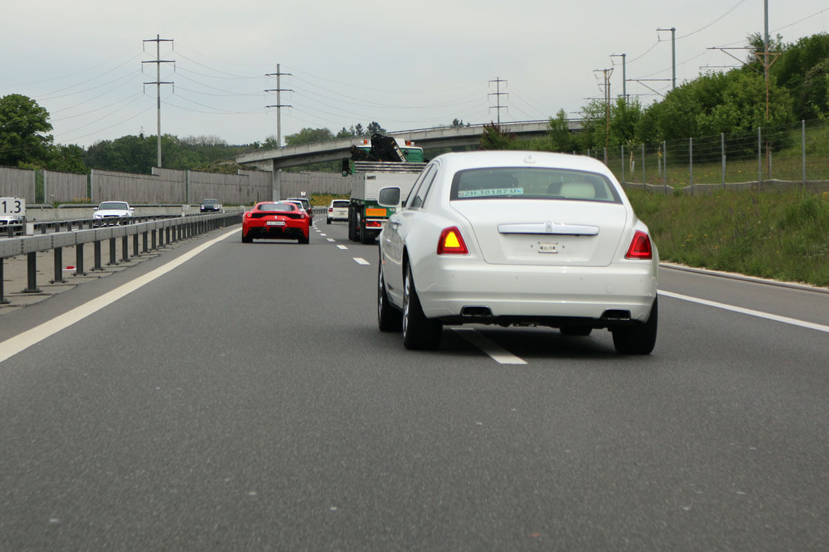 Ghost passing on Swiss freeway