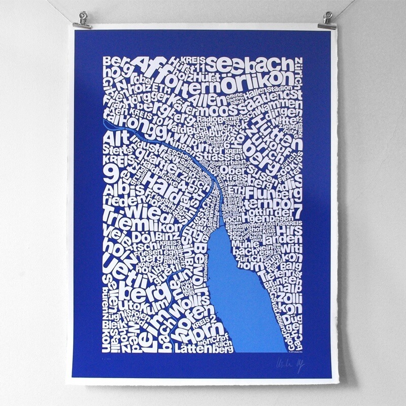 Ursula Hitz - Typography Map Zurich