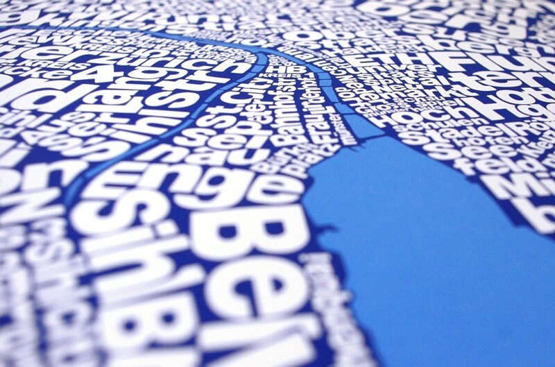 Ursula Hitz - Typography Map Zurich