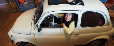 White Fiat 500 in Switzerland