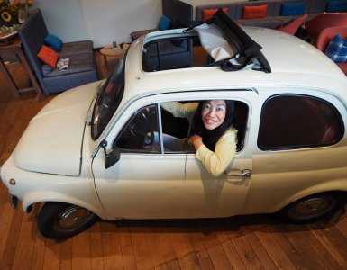 White Fiat 500 in Switzerland