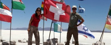 Bolivia - Salar de Uyuni Swiss Flag