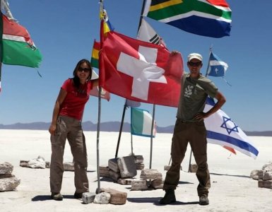 Bolivia - Salar de Uyuni Swiss Flag