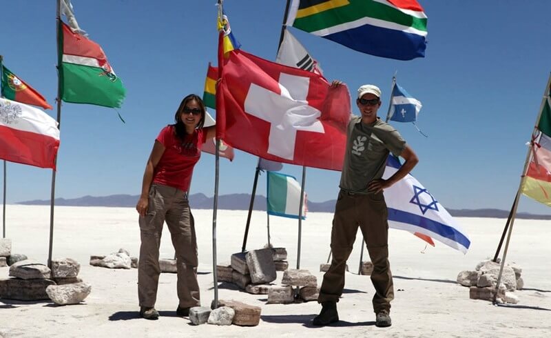 Bolivia - Salar de Uyuni Swiss Flag
