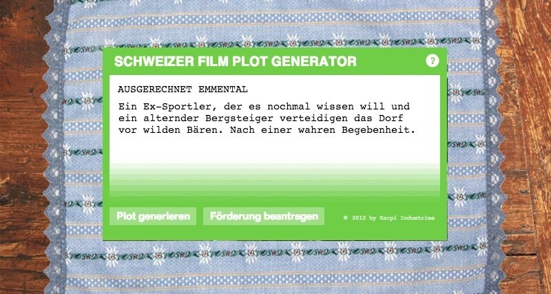 Swiss Movie Plot Generator