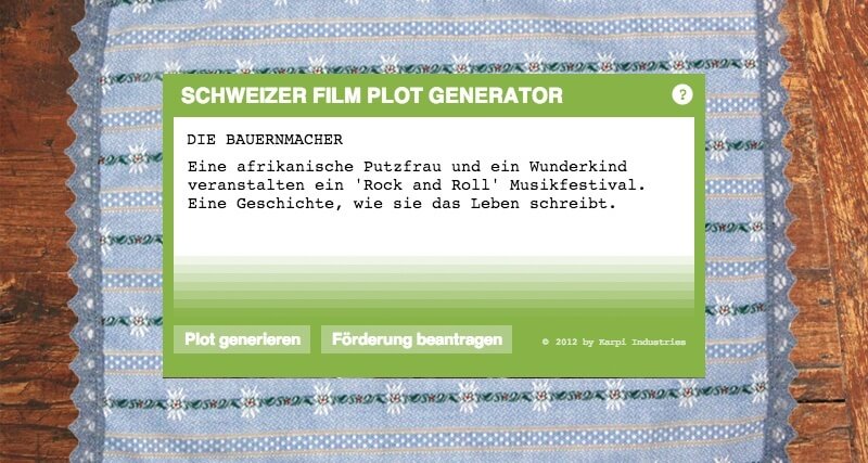 Swiss Movie Plot Generator