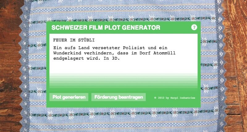 Swiss Movie Plot Generator