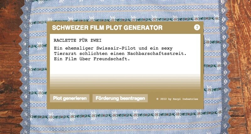 Swiss Movie Plot Generator