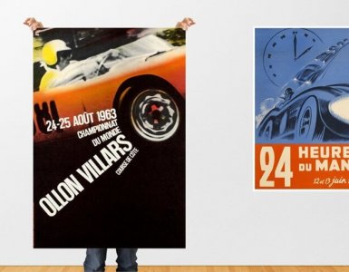 Vintage Automotive Car Posters Geneva Motor Show