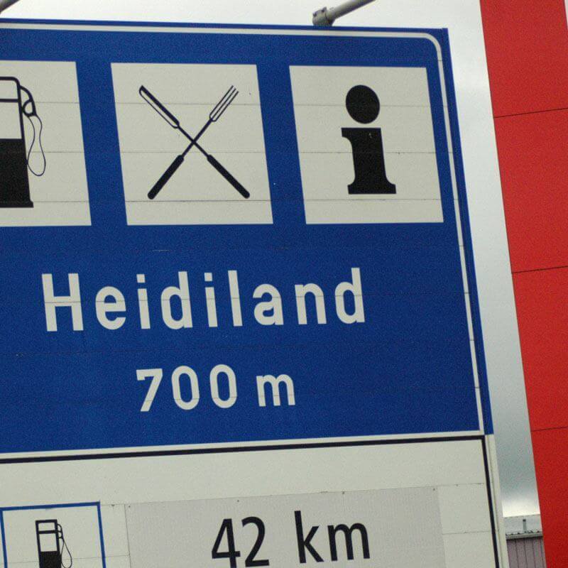 Heidiland Sign on Freeway, Switzerland