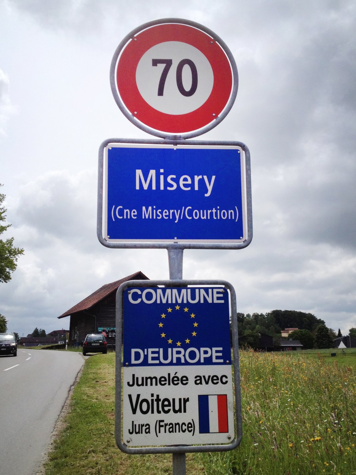 Misery-Courtion Fribourg Town Sign