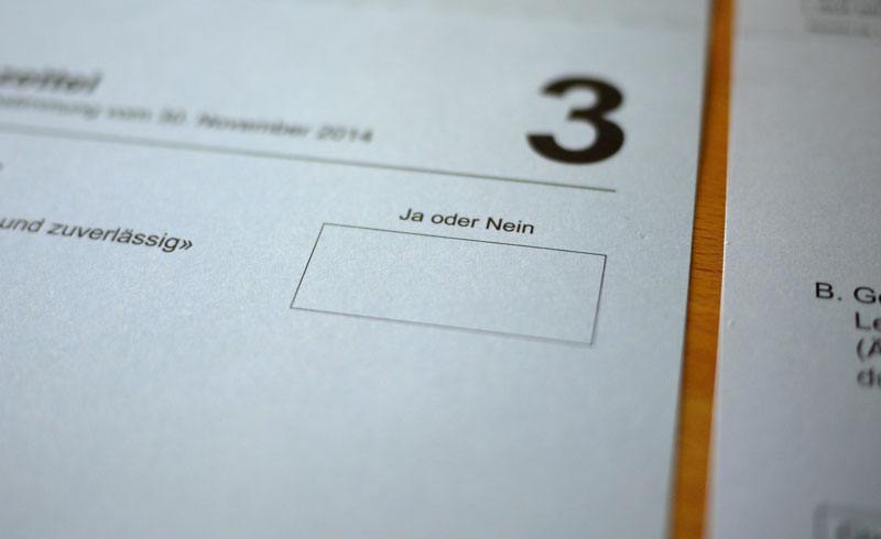 Swiss Direct Democracy - Voting Ballot