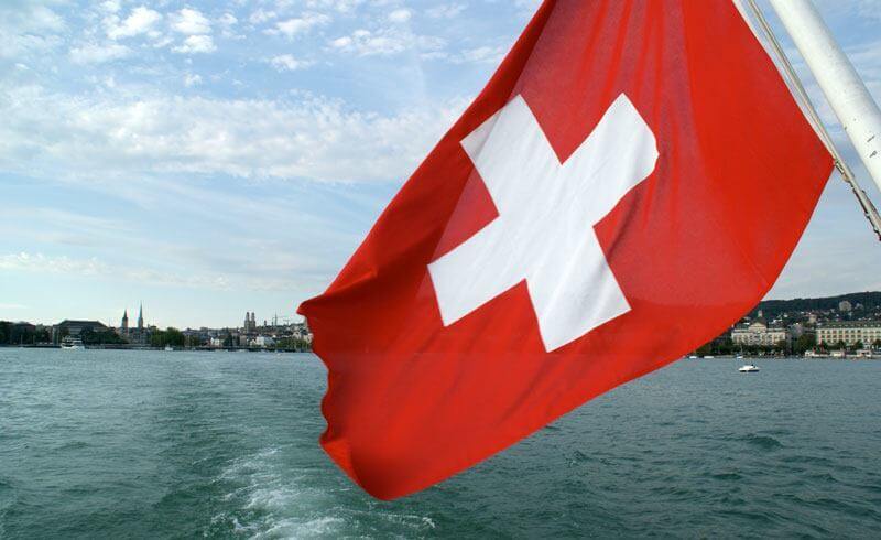 Swiss Flag on Lake Zürich