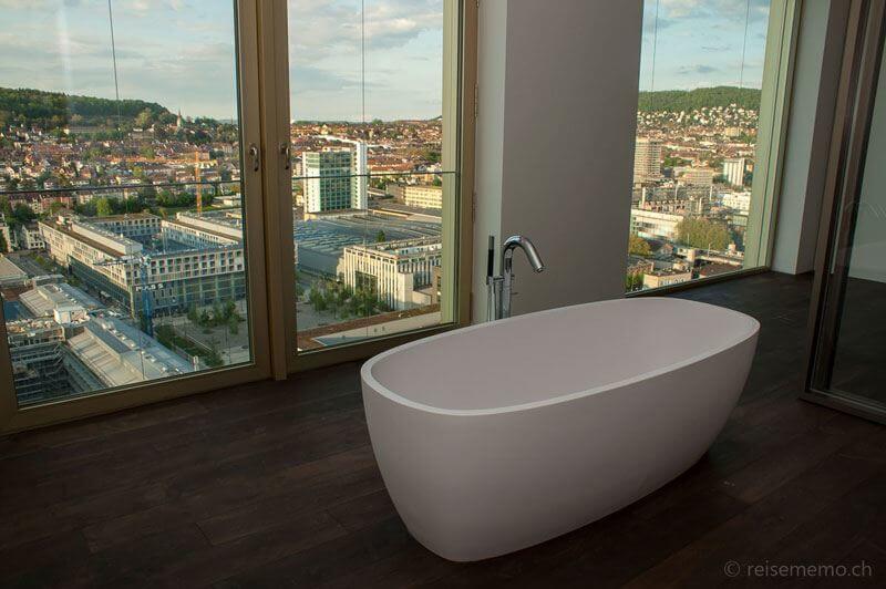 Bathtub at Luxury Apartment in Mobimo Tower - Zurich