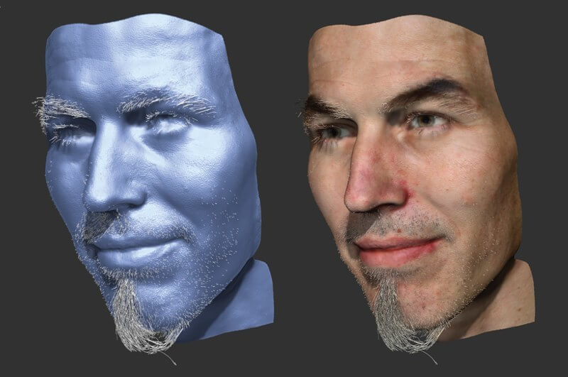 Coupled 3D Reconstruction of Sparse Facial Hair and Skin