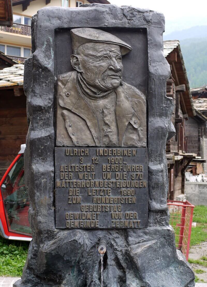 Matterhorn - Ulrich Inderbinen Fountain in Zermatt