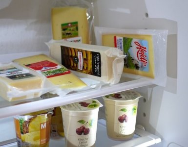 Swiss Cheese inside Fridge