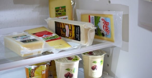 Swiss Cheese inside Fridge