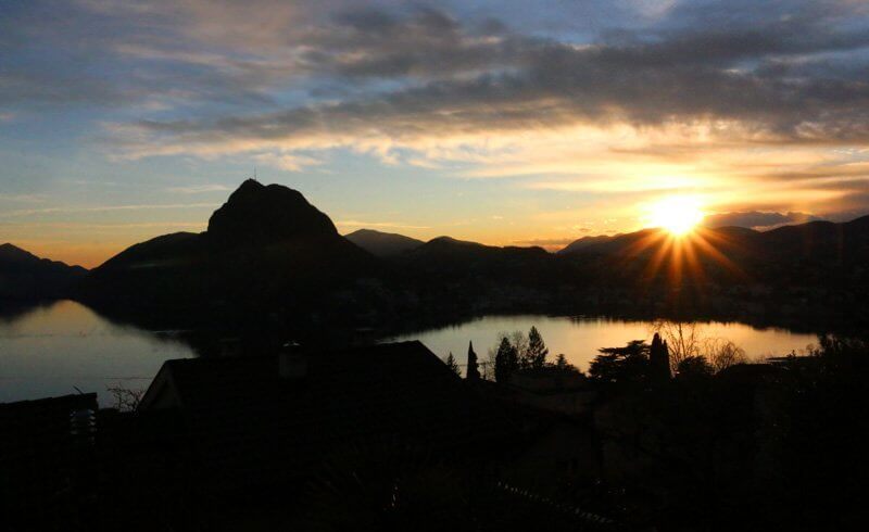 Lugano - Sunset on Monte Brè