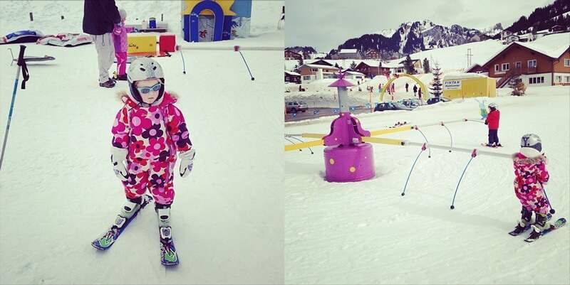 Swiss Toddler Skiing