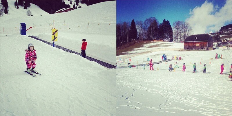 Swiss Toddler Skiing
