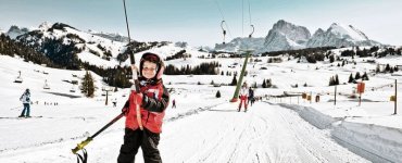 Swiss Toddler Skiing