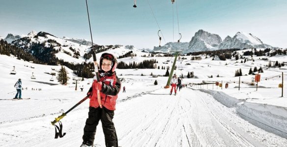 Swiss Toddler Skiing