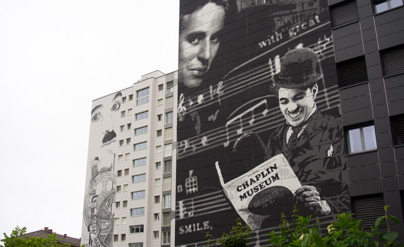 Chaplin Mural in Vevey