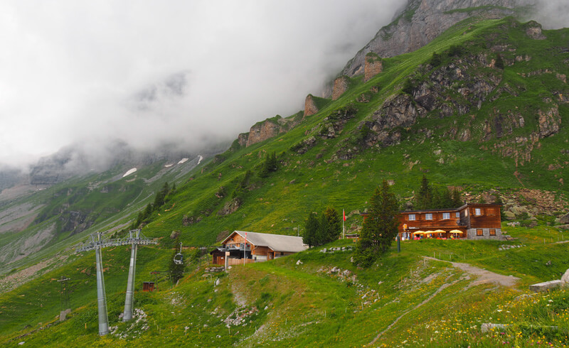 Hiking in Braunwald Gumen. Switzerland