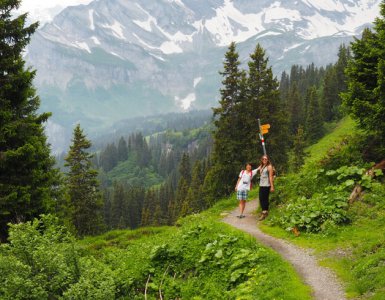 Hiking in Braunwald Gumen. Switzerland