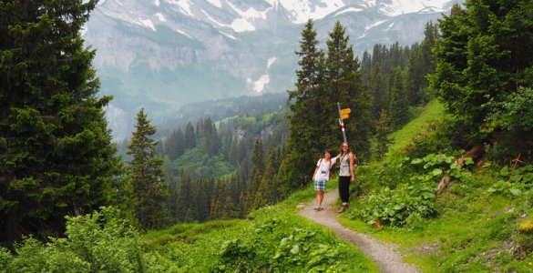 Hiking in Braunwald Gumen. Switzerland