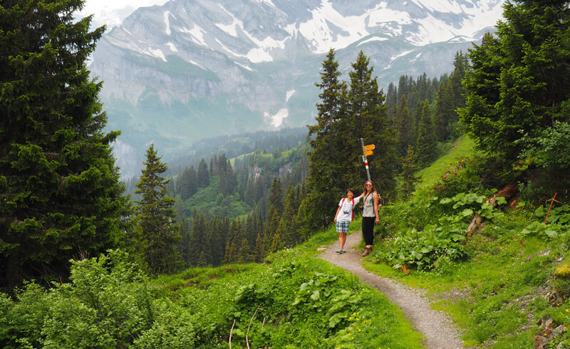 Hiking in Braunwald Gumen. Switzerland