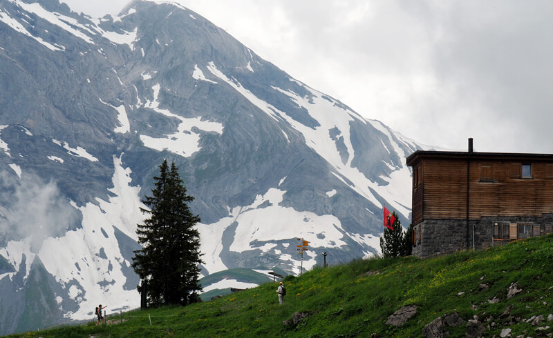 Hiking in Braunwald Gumen. Switzerland